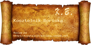 Kosztelnik Boriska névjegykártya